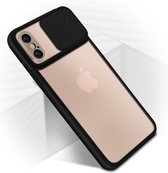 Geschikt voor Apple iPhone X/XS hoesje Bi-materiaal bescherming Cameracover - Zwart