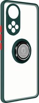 Geschikt voor Huawei Nova 9/Honor 50 Bi-materiaal Case Ring Video-Ondersteuning groen