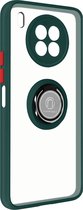 Geschikt voor Huawei Nova 8i/Honor 50 Lite Bi-materiaal Case Ring Video-Ondersteuning groen