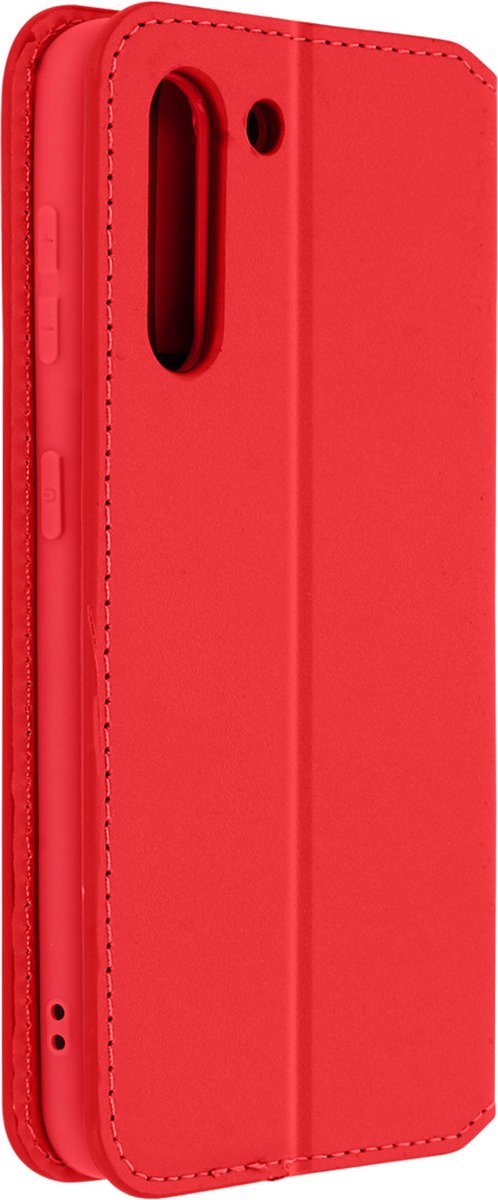 Avizar Foliohoes Geschikt voor Galaxy S21 Plus met multifunctionele flap, Rood