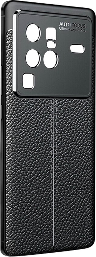 Coque Adapté pour Vivo X80 Pro Gel de silicone Design flexible Effet cuir anti-tache Zwart