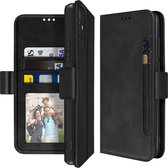 Geschikt voor Vivo Y55 5G Flip Wallet Stand Functie Zwart