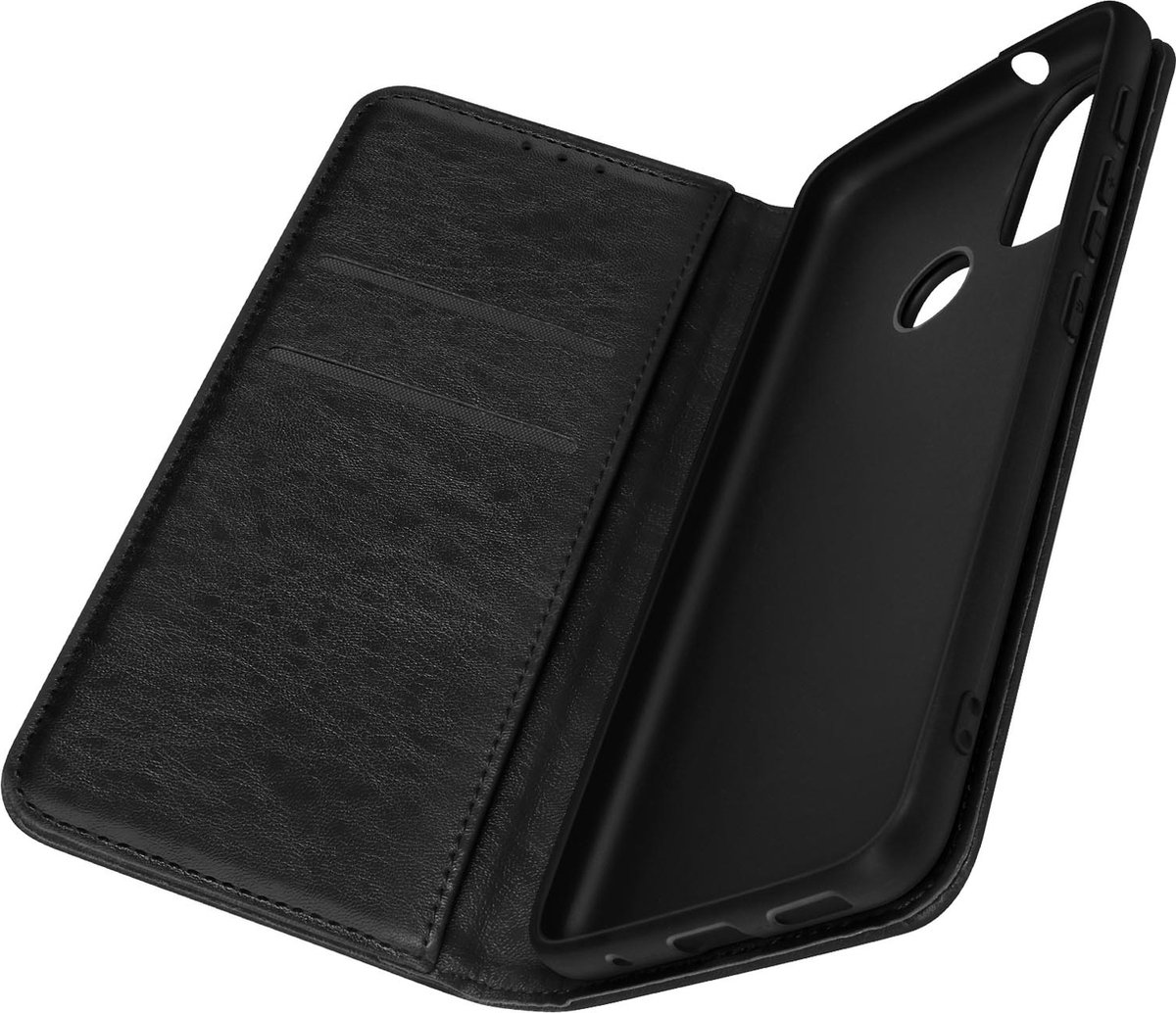 Bookcase Geschikt voor Motorola Moto E20/E30/E40 Wallet Functie Video Support zwart