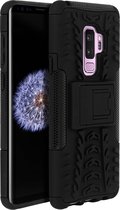 Geschikt voor Samsung Galaxy S9 Plus Shockproof Case met Metalen riemclip zwart
