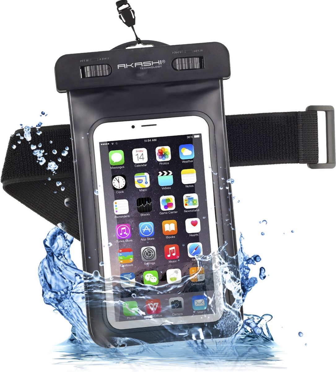 Waterbestendige tas Akashi ALTIPX8DRYBLK Smartphone 10 m