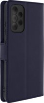 Geschikt voor Samsung Galaxy A52, A52 5G en A52s hoesje Kaarthouder Video-ondersteuning donkerblauw