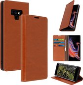 Leren Foliocase Geschikt voor Samsung Galaxy Note 9 Kaarthouder Standfunctie - camel