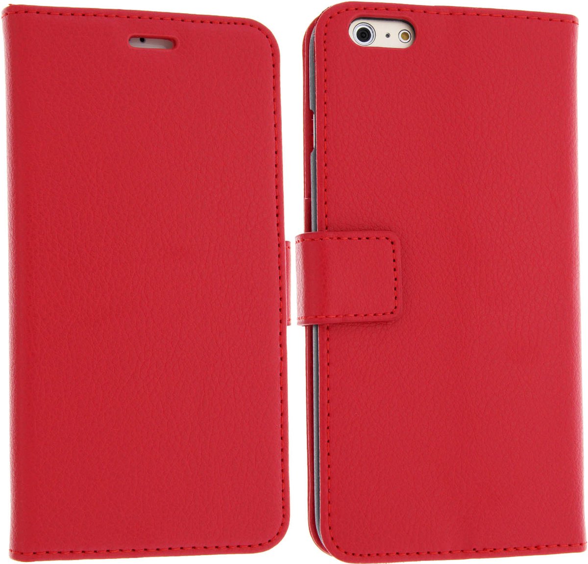 Avizar Étui pour Geschikt voor Apple iPhone 6 Plus/6s Plus avec coque interne en silicone gel sur mesure, Rood