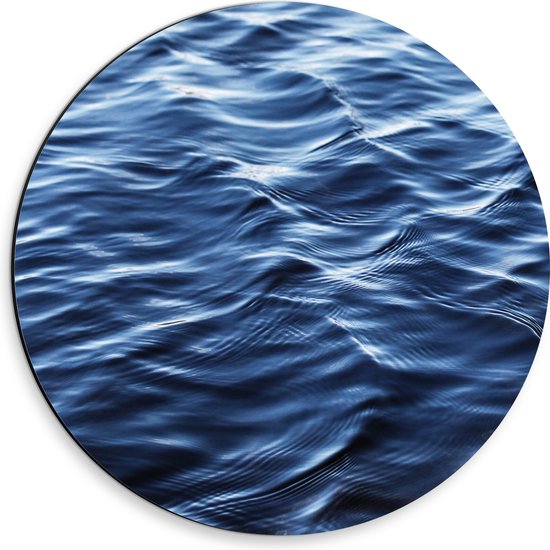 Dibond Muurcirkel - Blauwe Zee - 30x30 cm Foto op Aluminium Muurcirkel (met ophangsysteem)