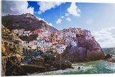 Acrylglas - Gekleurden Huizen op Bergen - Italië - 120x80 cm Foto op Acrylglas (Wanddecoratie op Acrylaat)