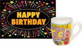 Paperdreams Mug Anniversaire Amusant 70 Ans Femme Texte Amusant 300 ml + Carte de Voeux Happy Anniversaire