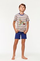 Woody pyjama jongen - streep - schildpad - 231-1-PUS-S/906 - maat 104