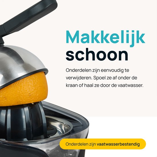 MOA Citruspers Elektrisch - Sinaasappelpers - Citroenpers met 2 Perskegels - BPA-Vrij - Handmatig - RVS - Zwart van Merkloos — afbeelding 5