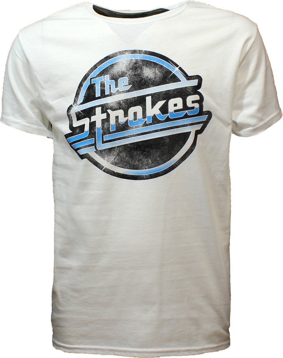 The Strokes Distorted Logo OG Magna T-Shirt Wit - Officiële Merchandise - L