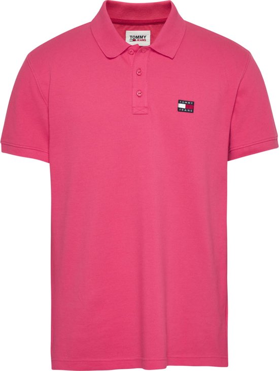 Tommy Jeans - Polo SS Classic Badge Polo pour homme - Rose - Taille S