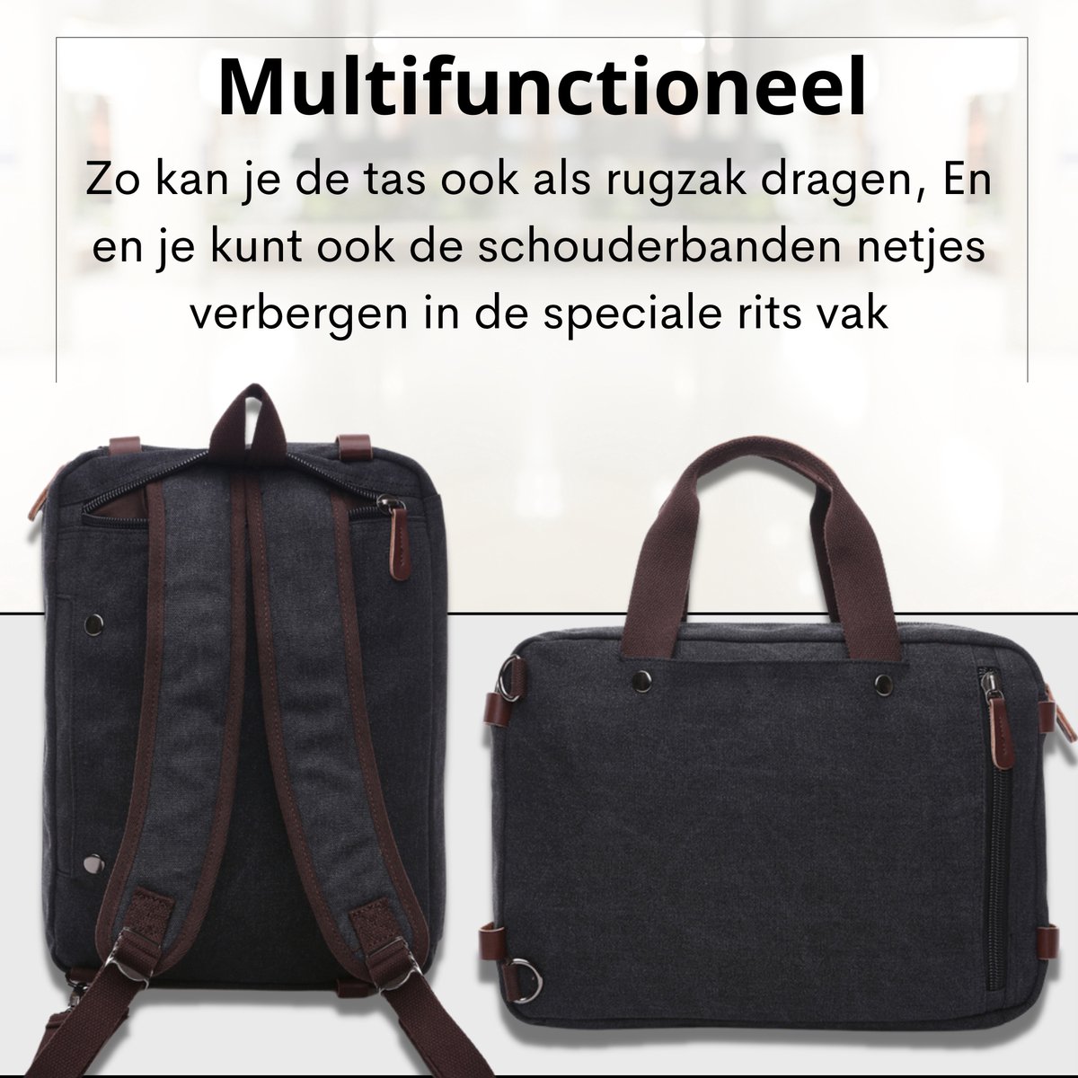 Jeusin Sacoche multifonctionnelle confortable pour ordinateur portable 3 en  1 Sac à