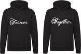Forever & Together 2 Prachtige Hoodie's | Man | Vrouw | Relatie | Vriend | Vriendin | Partner | Maat | Beste Vriend | Kind | Dames | Heren | Kinder | Trui | Capuchon