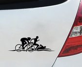 autocollant de voiture de triathlon autocollant de fenêtre autocollant de fenêtre 16cm noir