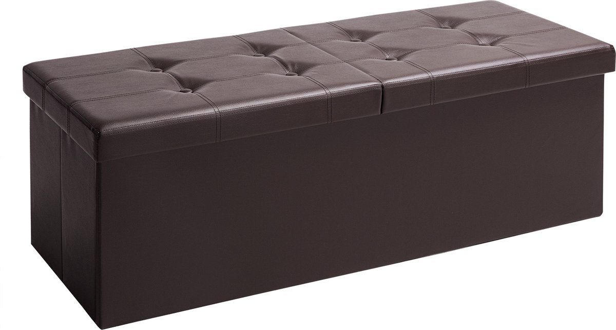 Casaria Opbergbank - Opvouwbaar 115x40x40cm 131L Kunstleer – Zwart