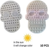 Wonderprice Lot de 10 pièces Popit Handout Package – Pop It – Skull XL UV – Changement de couleur – Vacances – Jouets d'extérieur – Super joli cadeau