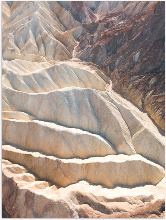 Poster (Mat) - Bovenaanzicht van Landschap in Death Valley, Californië - 30x40 cm Foto op Posterpapier met een Matte look