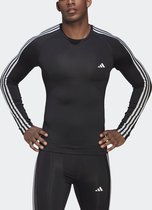 adidas Performance Techfit 3-Stripes Training Longsleeve - Heren - Zwart- XS