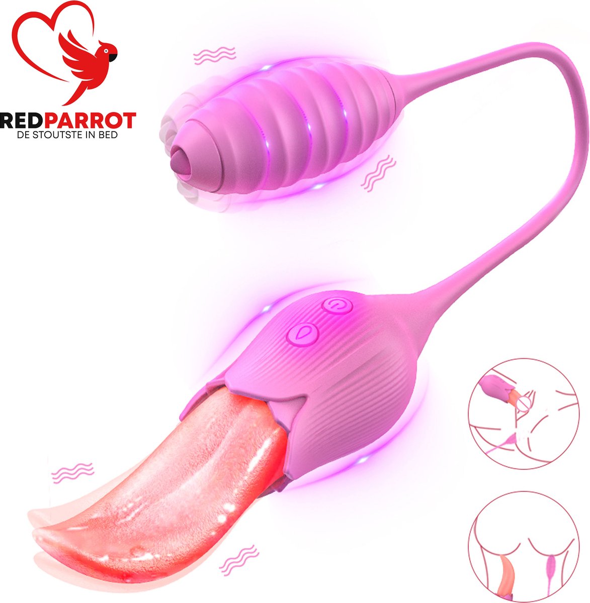 Goedkoopste Dubbele Tong vibrator | Zeer realistisch | Hoge intensiteit | Extreem genot | Beffen | Voor hem en haar | Luxe vibrator | Inclusief trillend ei | 2 in 1 Tongvibrator