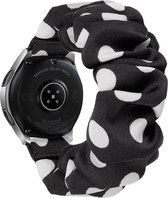 Strap-it Scrunchie bandje geschikt voor Samsung Galaxy Watch 42mm / 3 41mm / Active / Active2 / Gear Sport - Amazfit Bip / GTS - Polar Ignite / Unite - Huawei Watch GT 2 / 3 42mm - gestipt