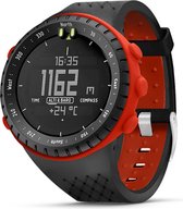 Siliconen Smartwatch bandje - Geschikt voor Suunto Core sport bandje - zwart/rood - Strap-it Horlogeband / Polsband / Armband