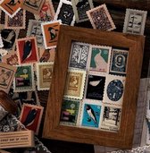 Postzegelstickers Vintage - 46 stuks - Vintage Stickers - Hobbystickers voor o.a. Bulletjournal, Scrapbooking en het maken van kaarten