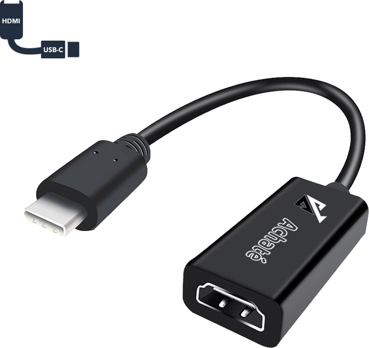 Achaté USB C naar HDMI Adapter - 4K Ultra HD - Geschikt Voor Alle USB C Apparaten - Achaté