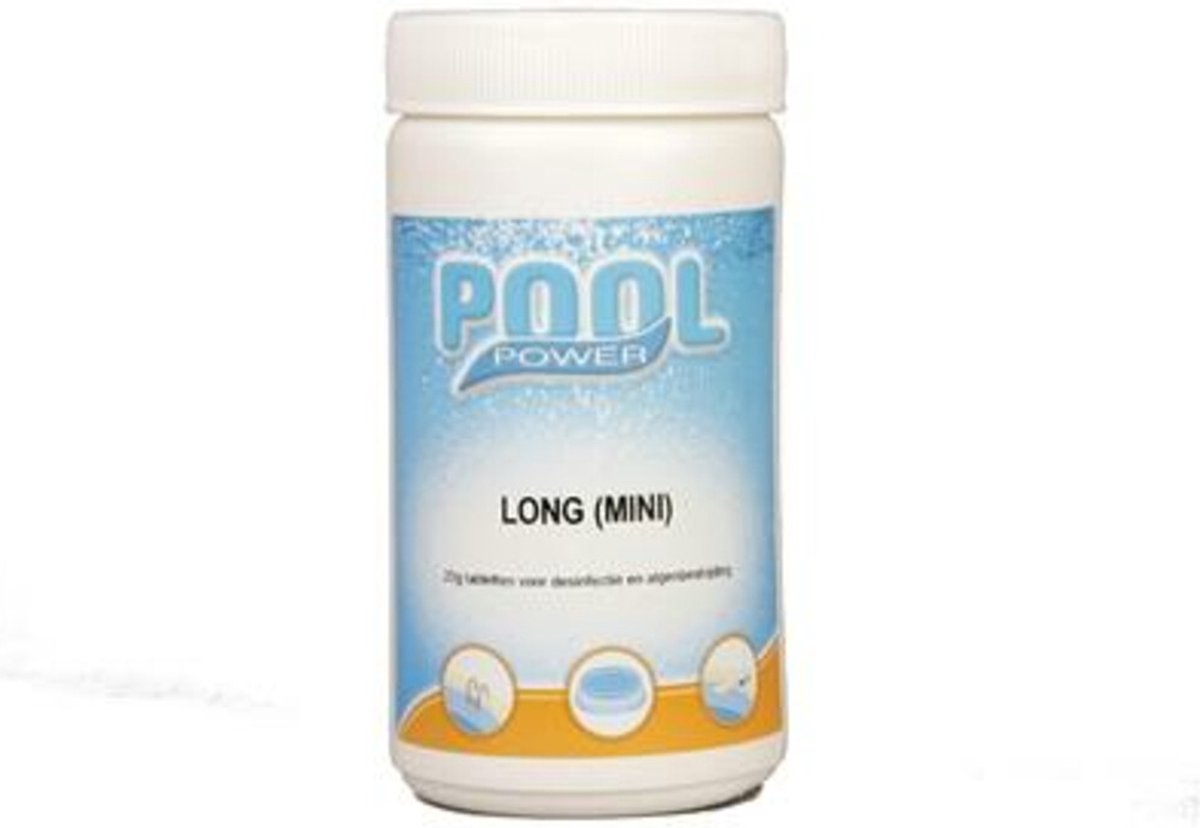 Pool Power Mini Flacon Desinfectie- en Anti-algmiddel voor Zwembaden - 1 kg (Chloor tabletten 90% actief chloor) - Pool Power