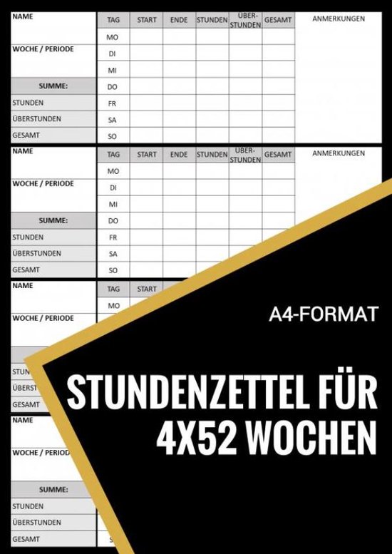Stundenzettel für 200+ Wochen - cover