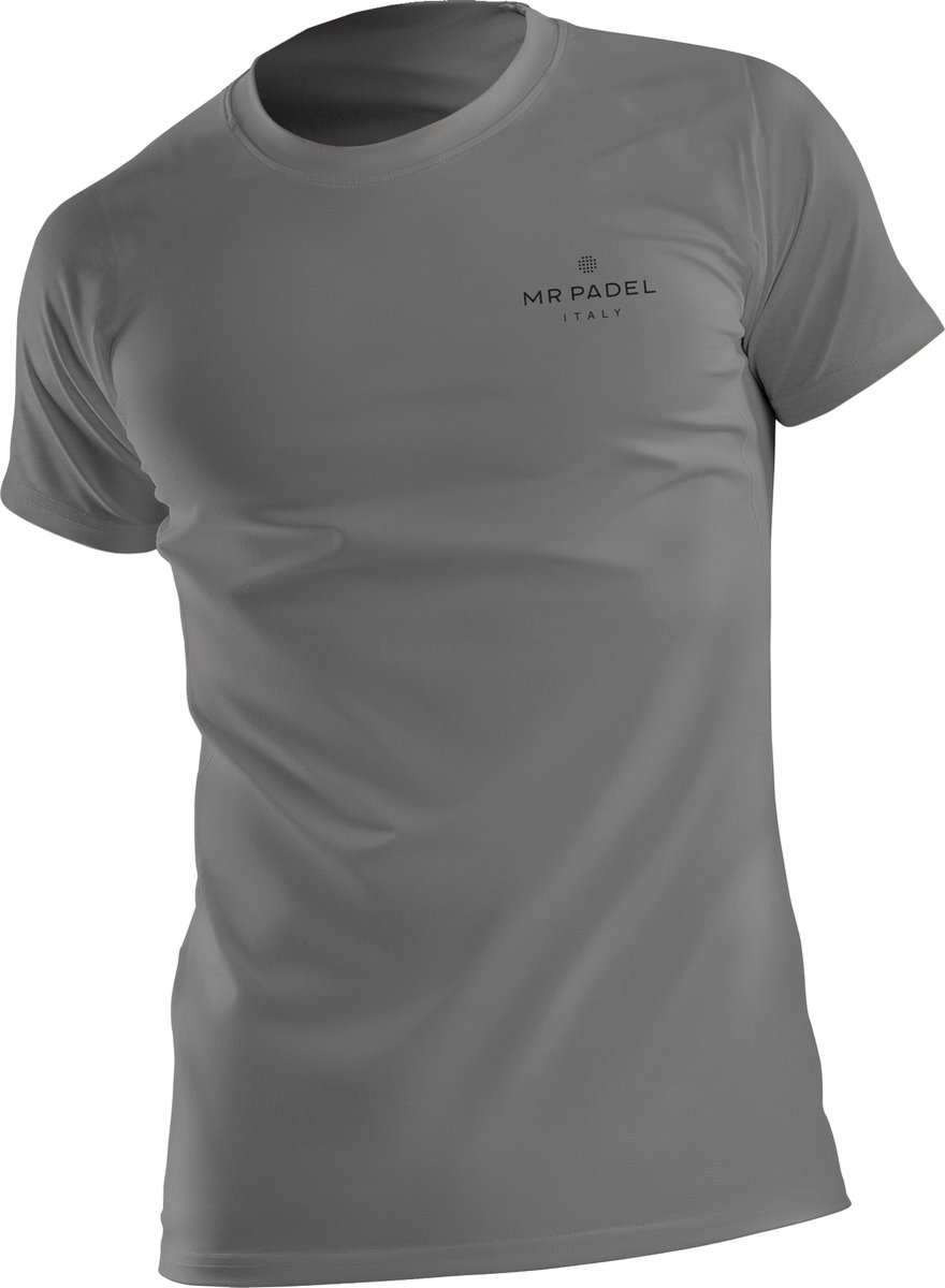 Padelshirt Regular Fit Grijs - Maat S
