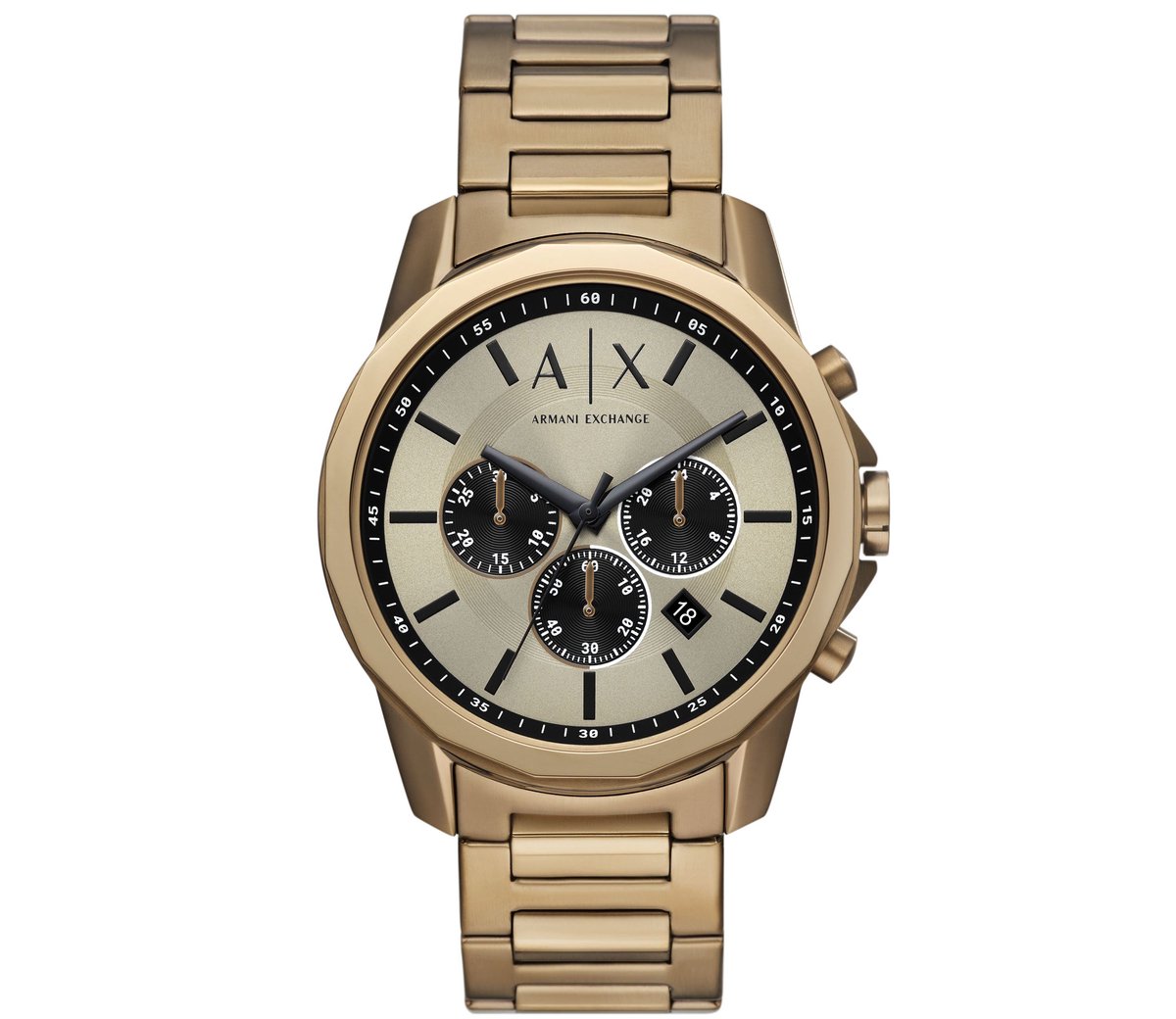 Armani Exchange Banks AX1739 Horloge - Staal - Bruin - Ø 44 mm
