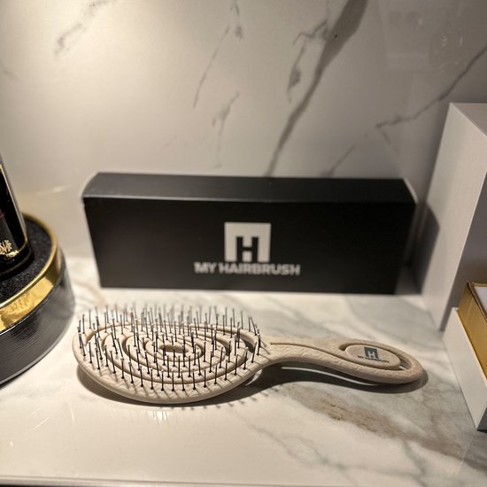 Brosse à cheveux MyHairbrush - Peignage indolore - Brosse anti-nœuds - Climat neutre - Soins - Brosse de Massage - Beige