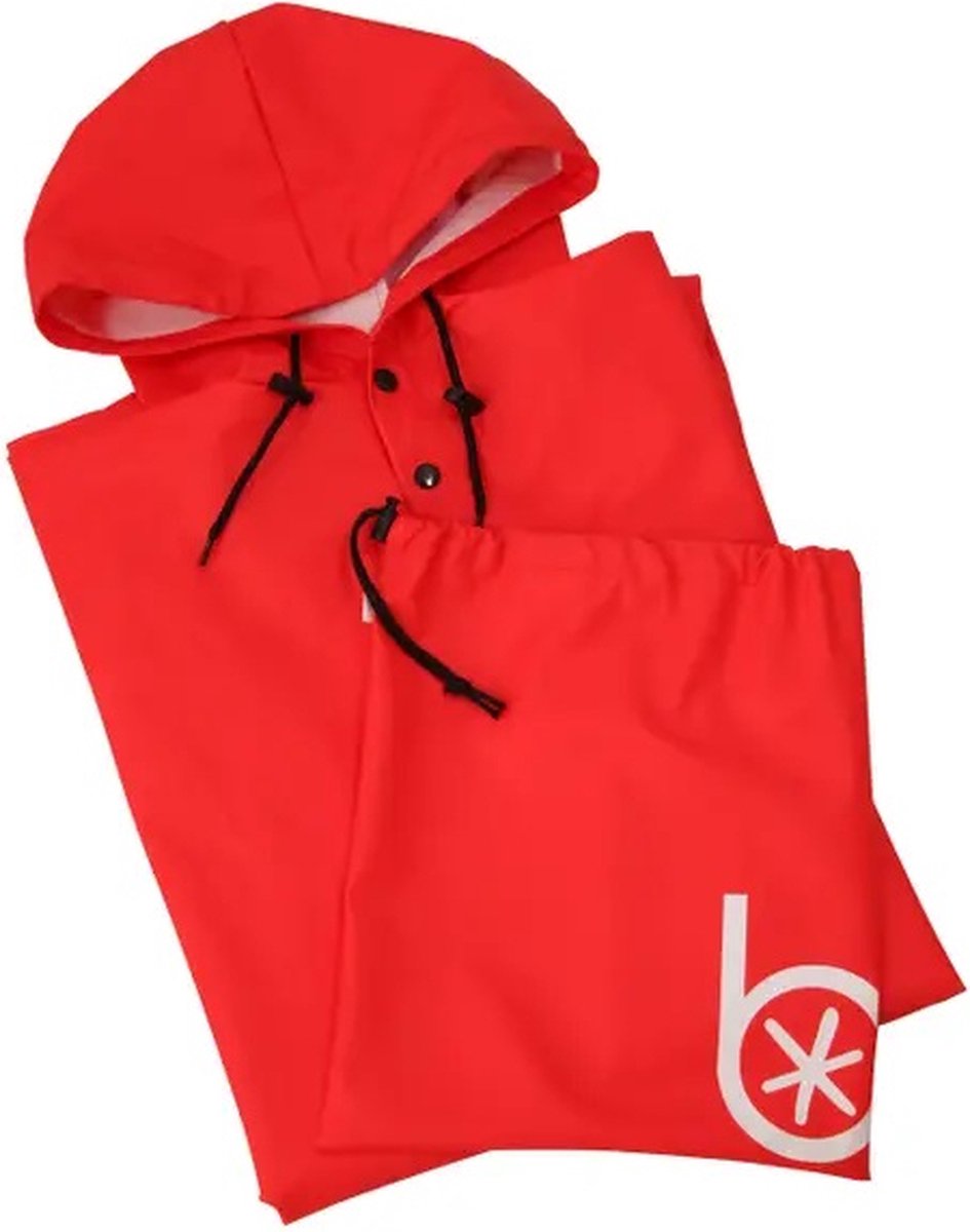 Poncho Cape De Pluie Elementerre Pelerin Rouge - Taille S/M, Imperméable, Zip Frontal, Poche De Rangement Intégrée, Pour Randonnée