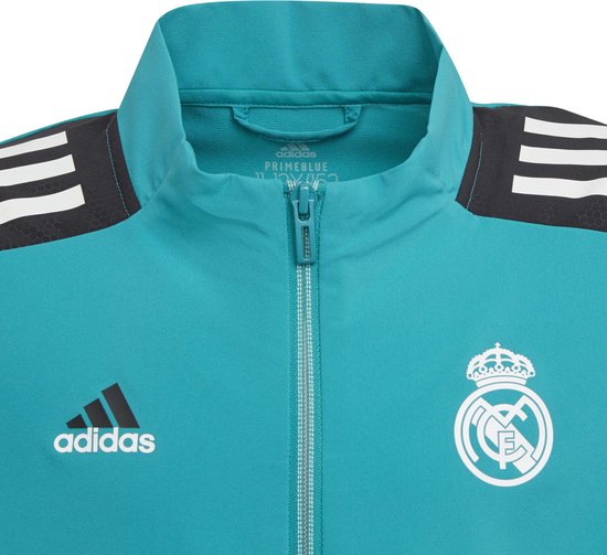 adidas Real Madrid Garçons Présentation Veste d'entraînement Kids Turquoise - Taille Enfants