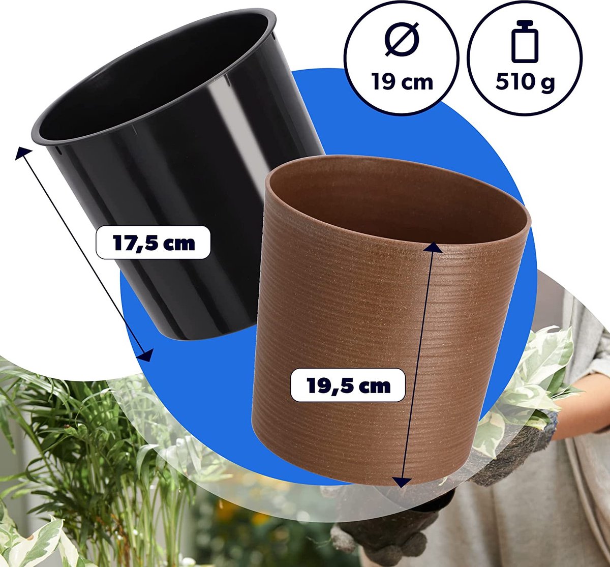 Bloempot Clou, rond, H100 cm, antraciet - VECA