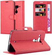 Cadorabo Hoesje geschikt voor HTC U12 PLUS in KARMIJN ROOD - Beschermhoes met magnetische sluiting, standfunctie en kaartvakje Book Case Cover Etui