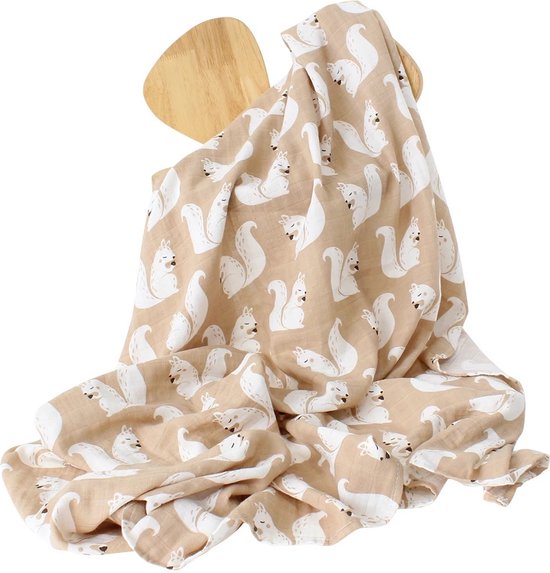 Hydrofiele Doek Hydrofiele Doek XL Eekhoorn 120x120cm Hydrofiel