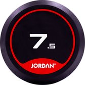 Jordan Fitness 7.5kg Rubber Dumbbells (Pair) - Red
