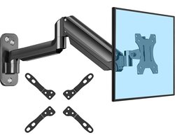 HUANUO Monitorbeugel voor Wandmontage met VESA-Uitbreidingsset voor 17 tot 32 Inch Computer- / Tv-Schermen, Volledig Verstelbare Gasveer, Enkele Armsteun, Monitor van 8 kg, VESA 75x75, 100x100, 200x100, 200x200 mm