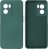 Hoesje Geschikt voor OPPO A77 5G - Fashion Telefoonhoesje Backcover - Siliconen Hoesje - Donker Groen