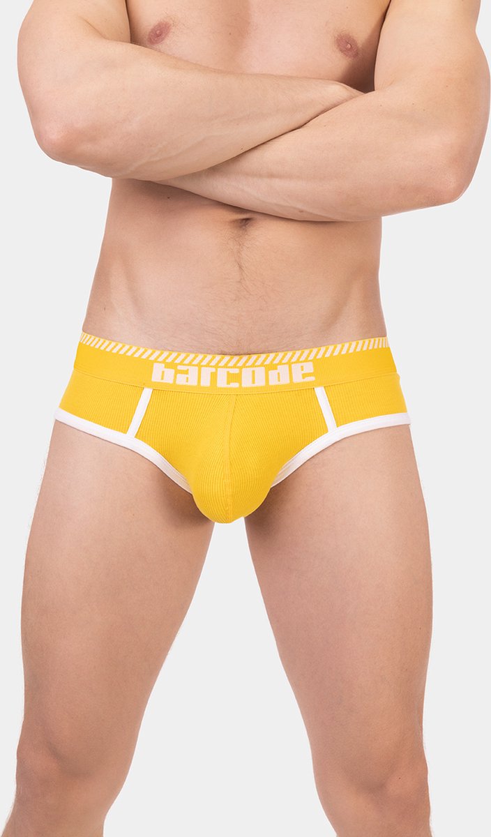 Barcode Berlin Backless Brief Wild Candy - Yellow - Size XL