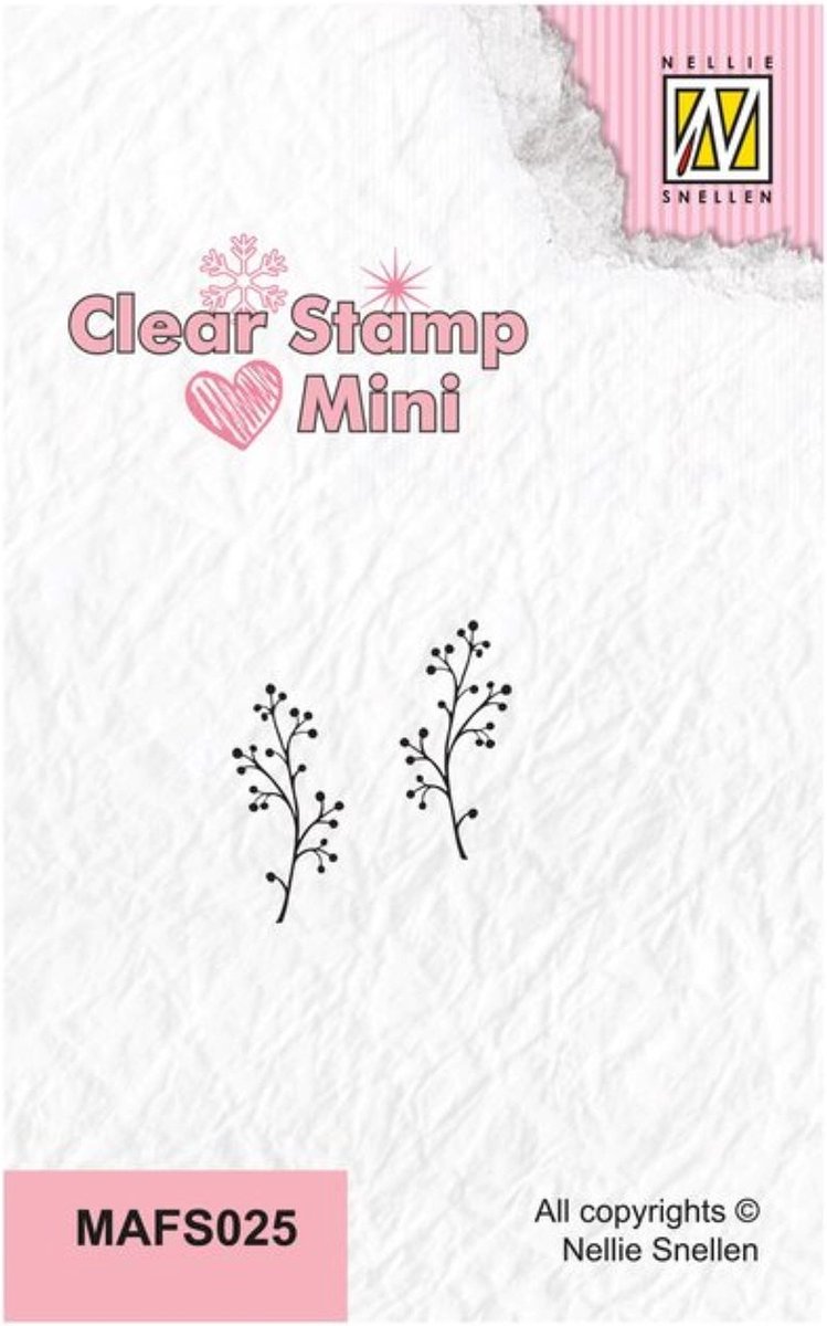 Nellie's Choice Clear Stamp mini Tak met besjes MAFS025 8x17mm (11-22)