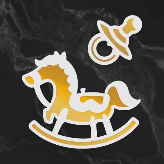 Horse & Pacifier Silhouette Mini Cut, Foil and Emboss Dies (CO726748