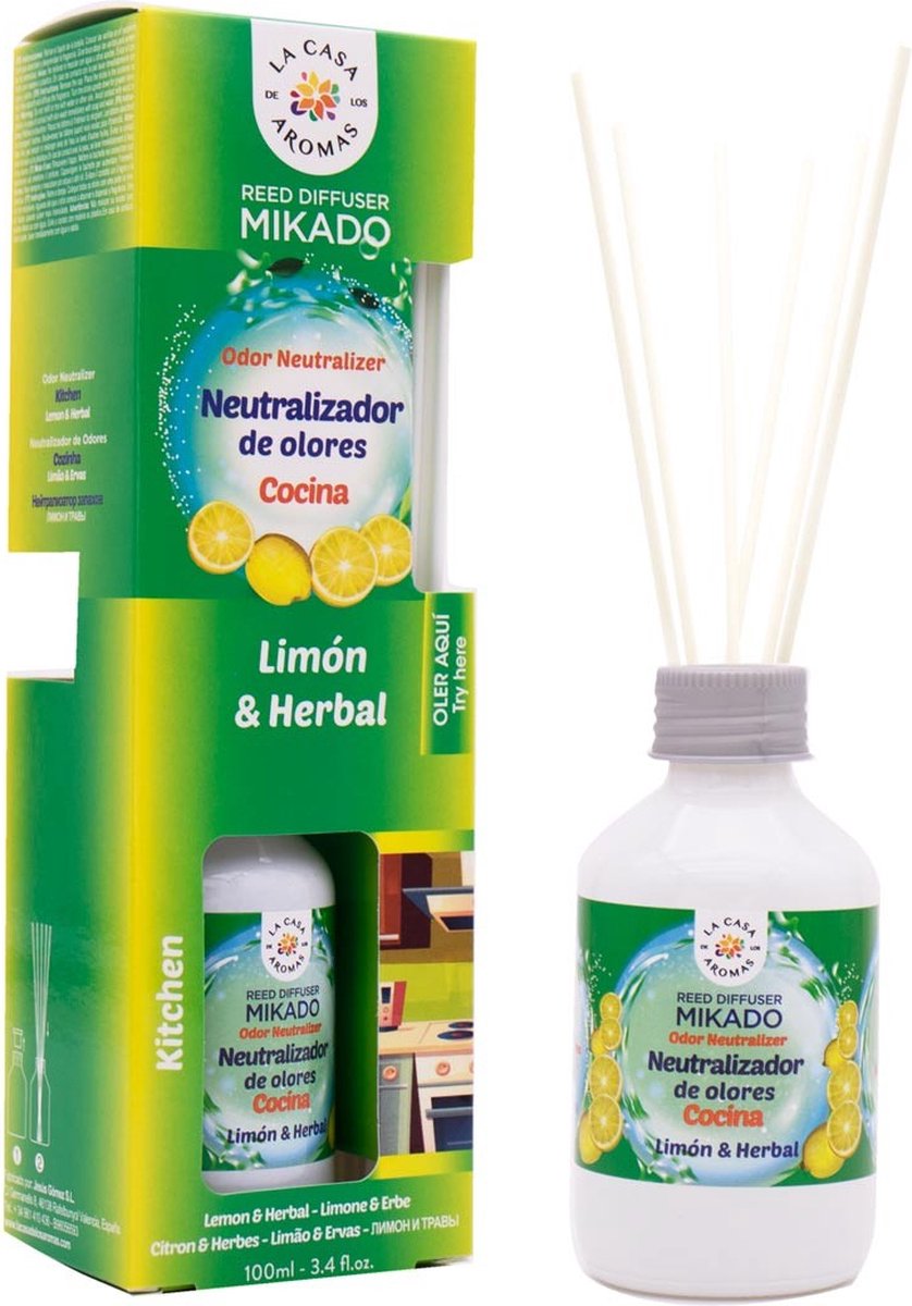 Special Kitchen Odour Neutralizer Reed Diffuser Geurstokjes Citroen & Kruiden 100ml