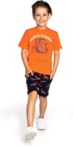 B'Chill - Kledingset - Jongens - 2delig - Short Jogpants Senn - Shirt Noell Oranje - Maat 128-134