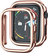 By Qubix Hard case 45mm (open front) - Rosé goud (glans) - Geschikt voor Apple Watch 45mm hoesje - screenprotector - Bescherming iWatch - Bescherm
